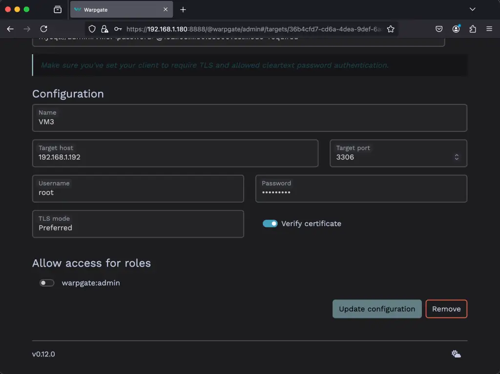 Setup SSH HTTPS and MySQL bastion Server using Warpgate 15