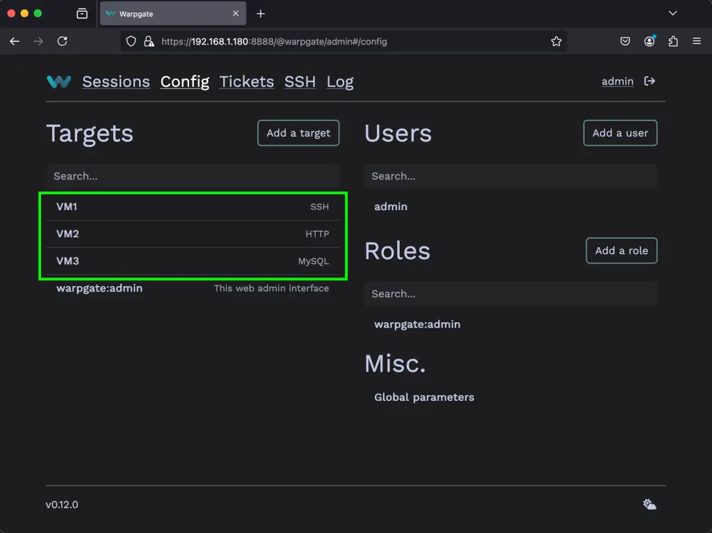 Setup SSH HTTPS and MySQL bastion Server using Warpgate 16