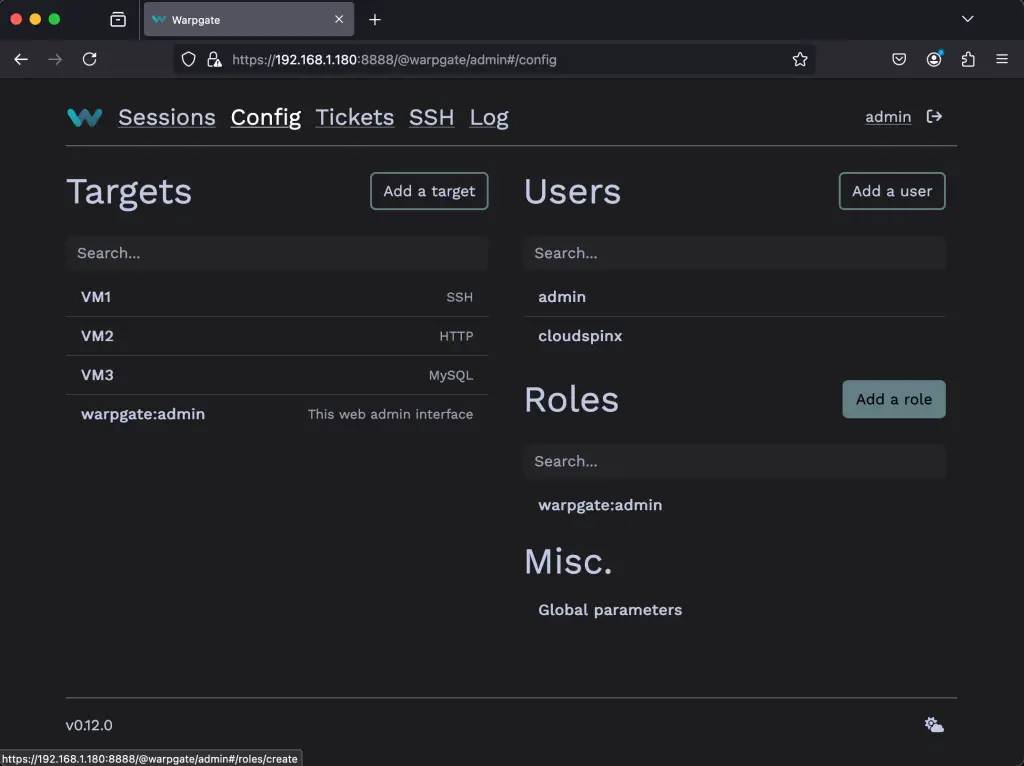 Setup SSH HTTPS and MySQL bastion Server using Warpgate 22