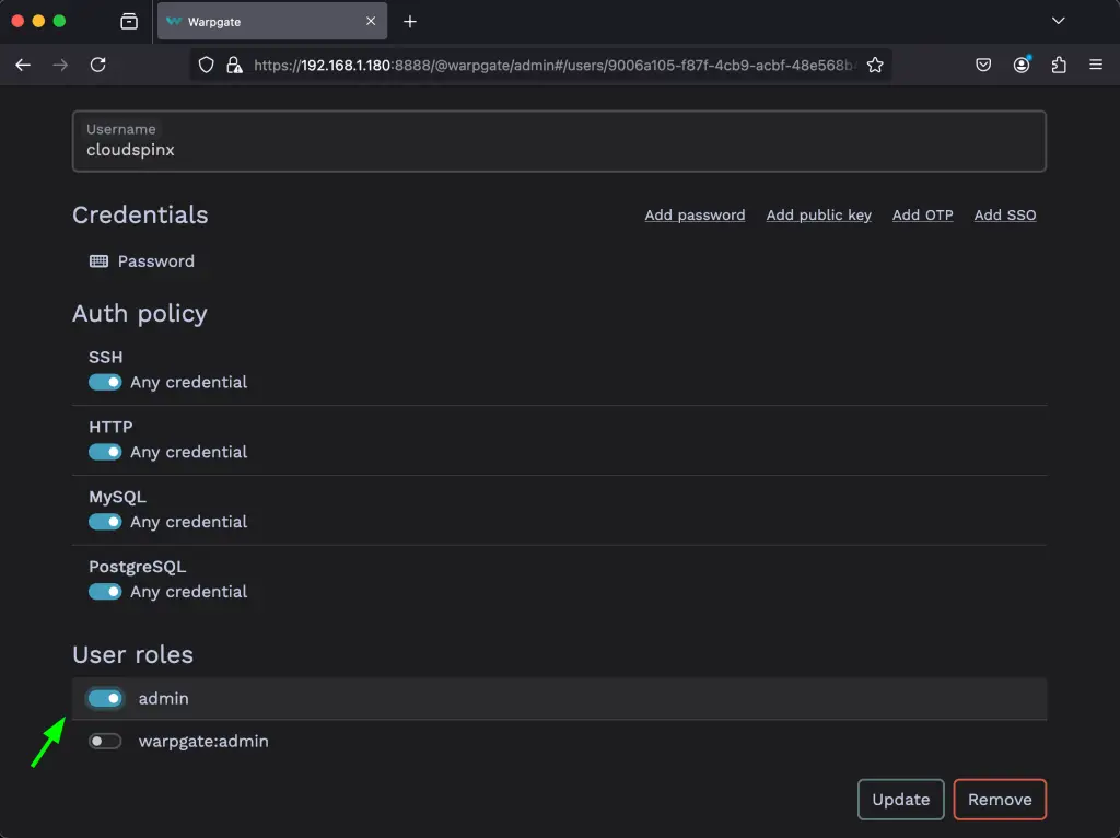 Setup SSH HTTPS and MySQL bastion Server using Warpgate 25
