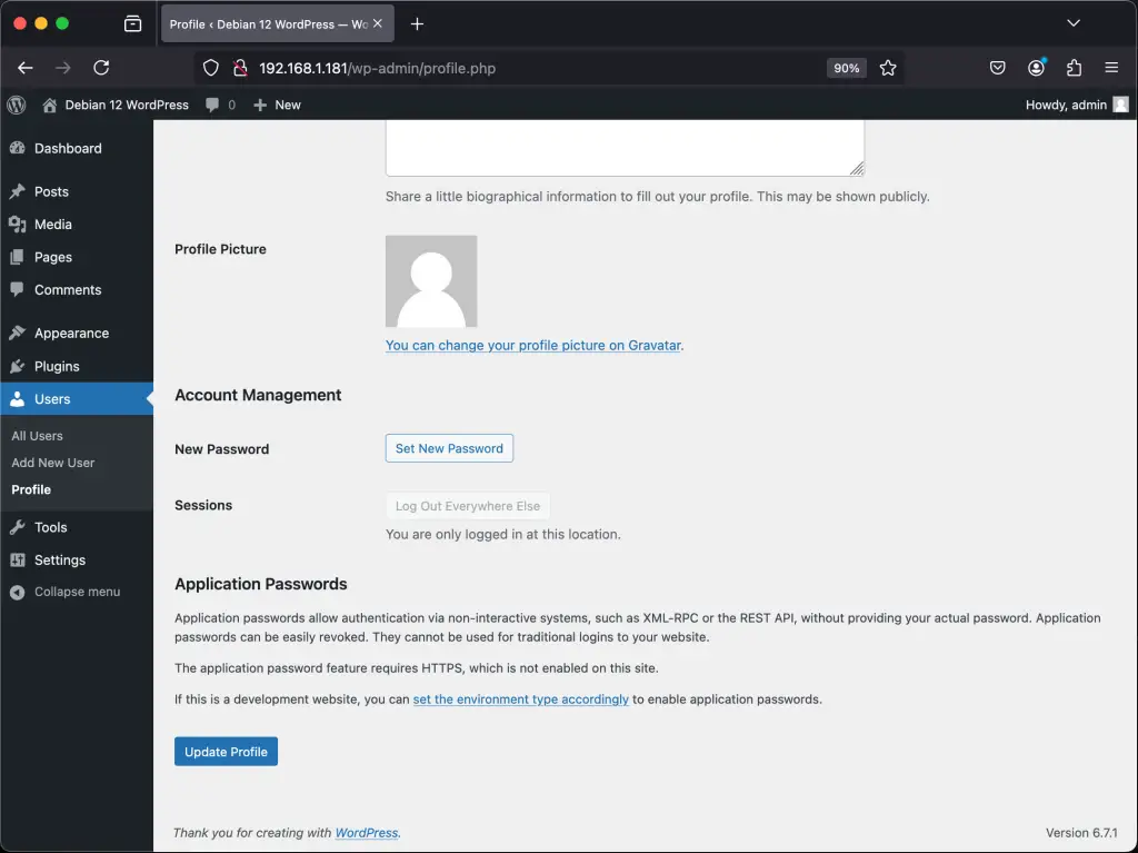 install wordpress with nginx on debian 06