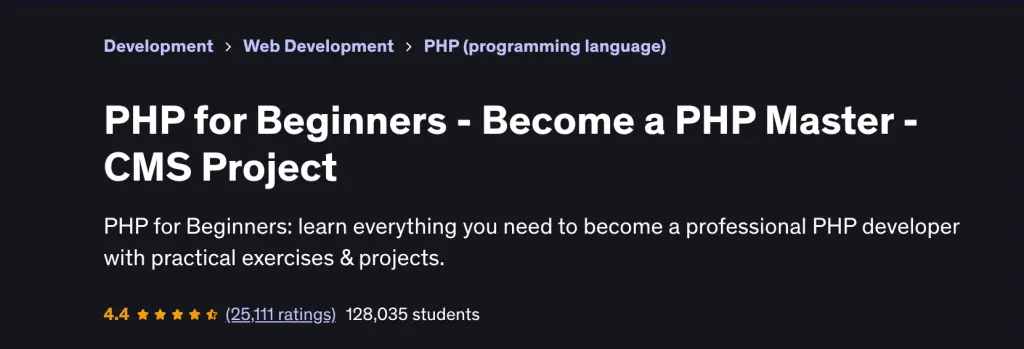 11 Best PHP Programming Video Courses for 02