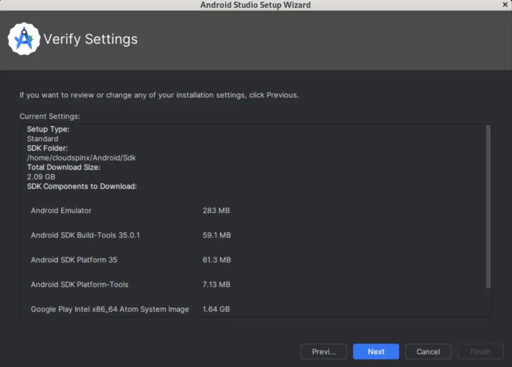 Install Android Studio on Rocky Linux AlmaLinux Oracle Linux 03