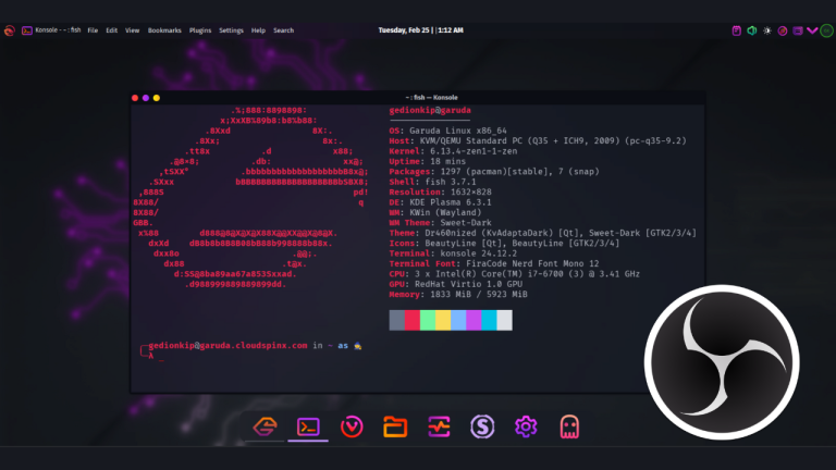 Install OBS Studio on Arch Manjaro Garuda Linux