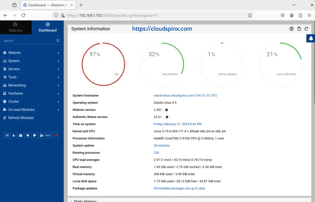 Install Webmin on AlmaLinux 9 Oracle Linux 03