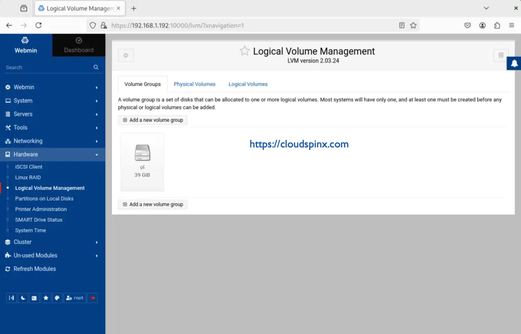 Install Webmin on AlmaLinux 9 Oracle Linux 07
