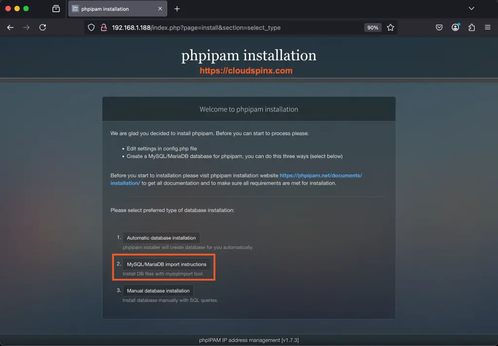 Install and Configure phpIPAM on Debian 02