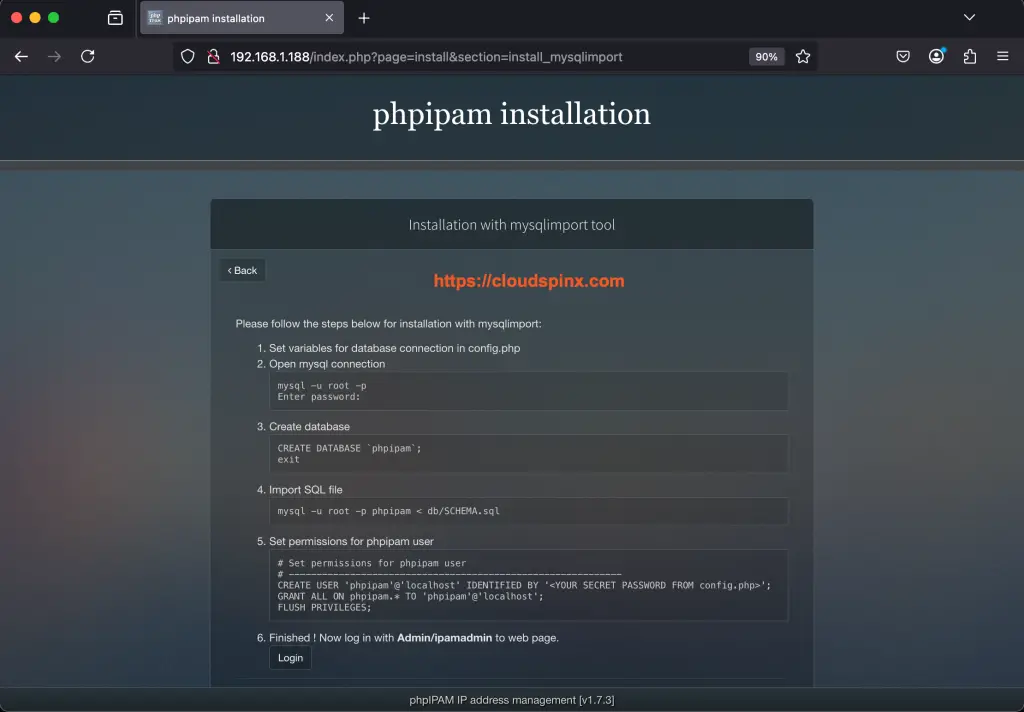 Install and Configure phpIPAM on Debian 03