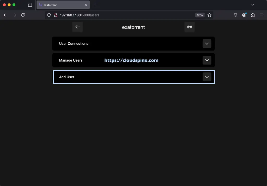 Install and Use exatorrent BitTorrent Client with Web UI 02