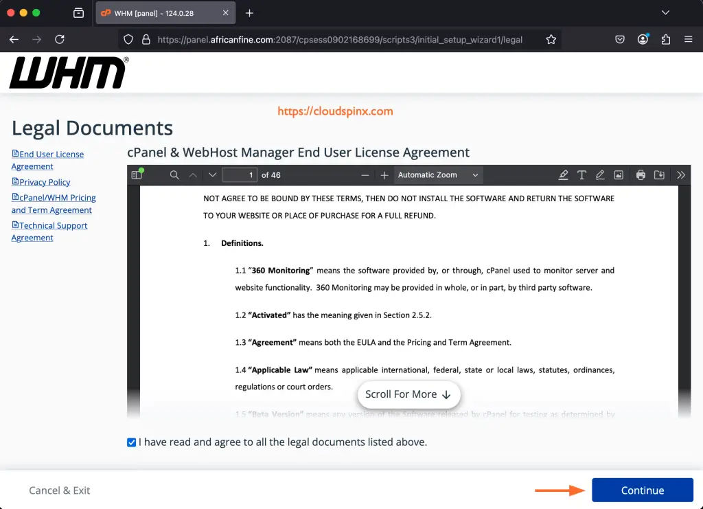 Installing cPanel WHM on RockyLinux AlmaLinux 03