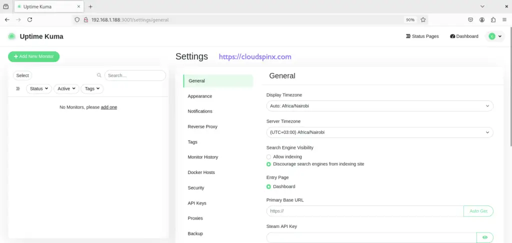Run Kuma Self hosted Uptime Robot in Docker Container 03