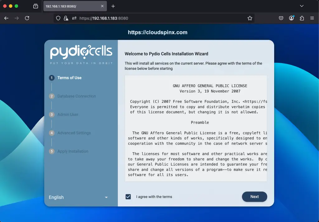 Setup Pydio Cells on Rocky Linux AlmaLinux 01