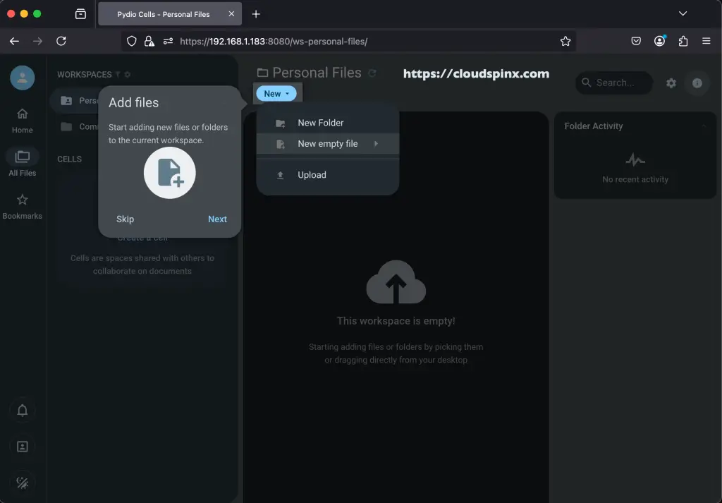 Setup Pydio Cells on Rocky Linux AlmaLinux 09