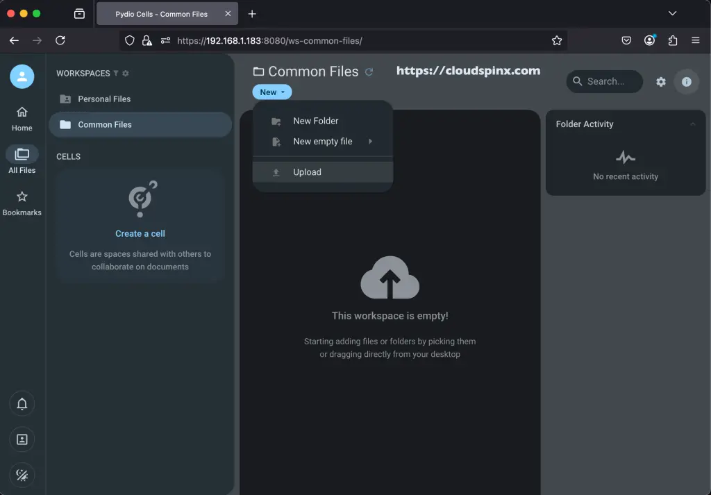 Setup Pydio Cells on Rocky Linux AlmaLinux 10