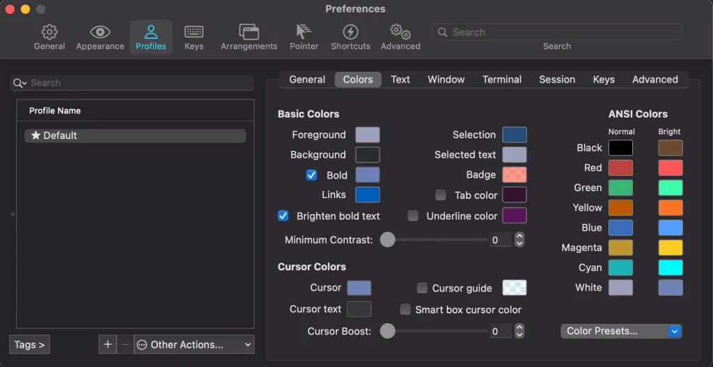 install color schemes iterm2 01