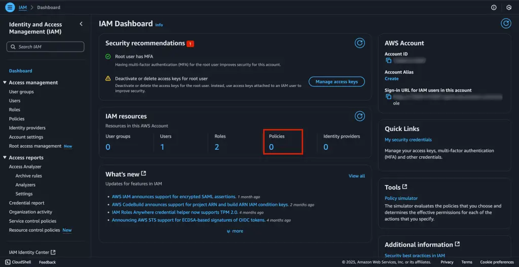 Allow AWS IAM User to Create Access Keys and Upload SSH public keys 01