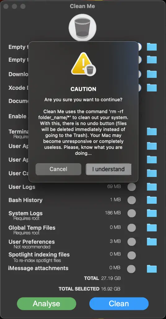 Analyze and Clean Your macOS using Clean Me 07