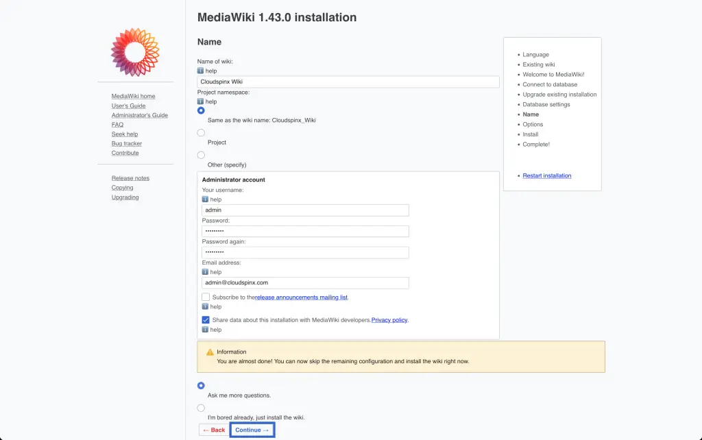 How To Install MediaWiki on Ubuntu Debian 05
