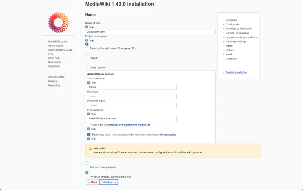 How To Install MediaWiki on Ubuntu Debian 06