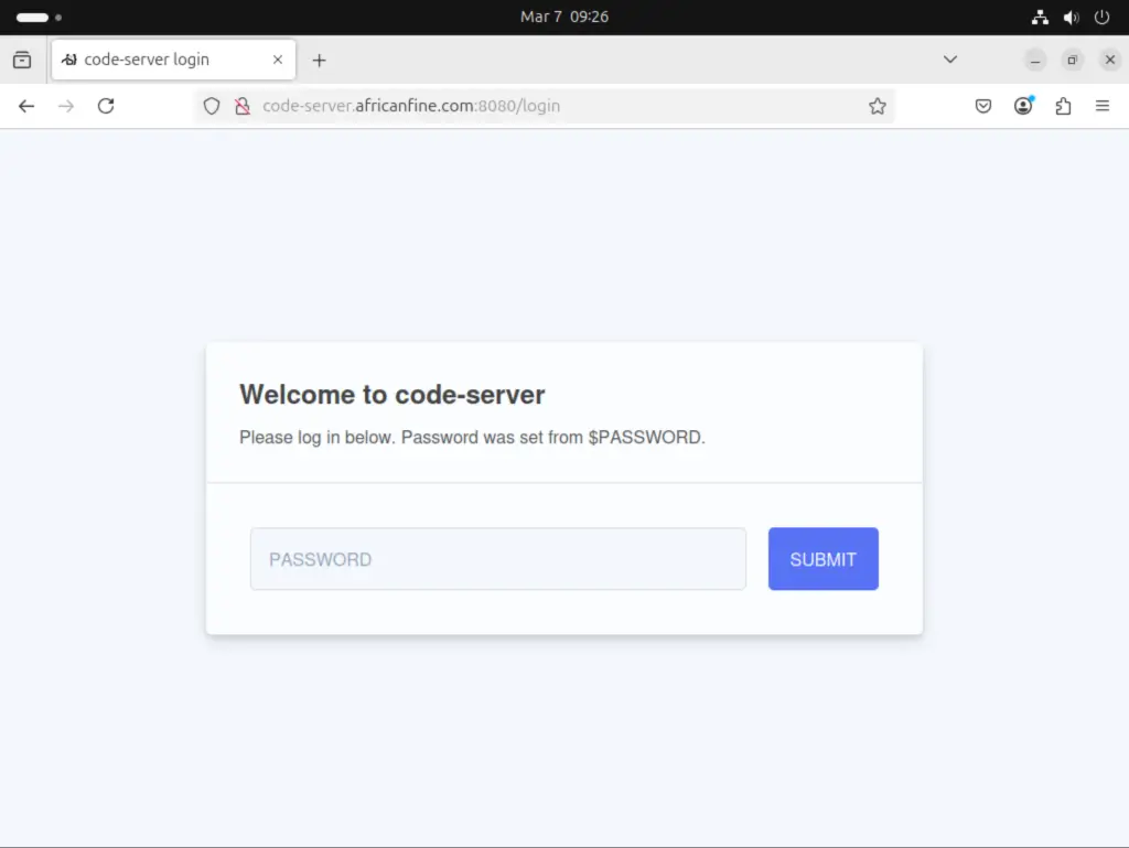 How To Run VS Code in browser secured with Lets Encrypt 02