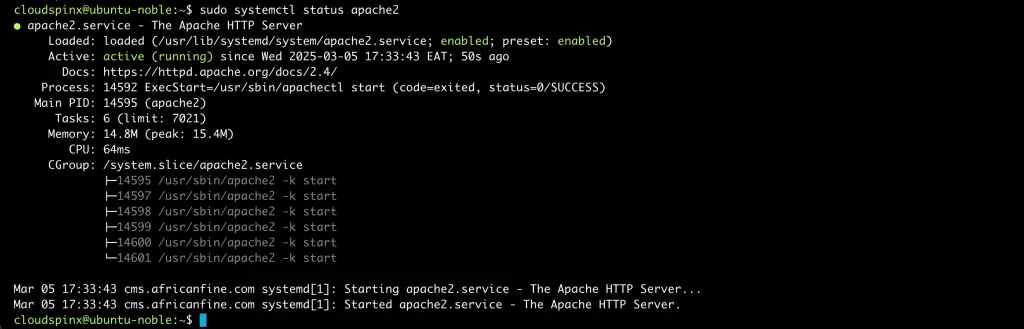Install Concrete CMS with Apache on Ubuntu 01