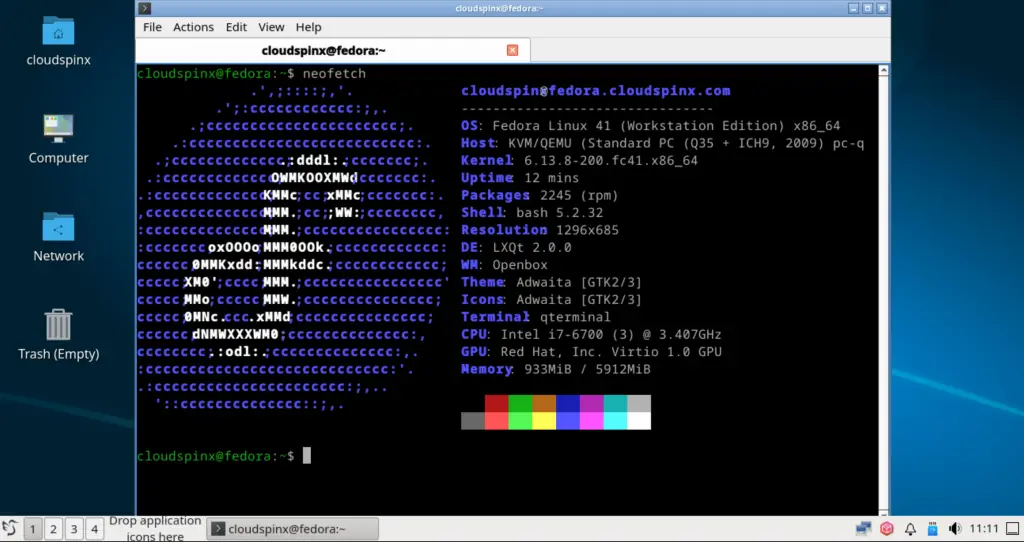 Install LXQt Desktop Environment on Fedora 41 03