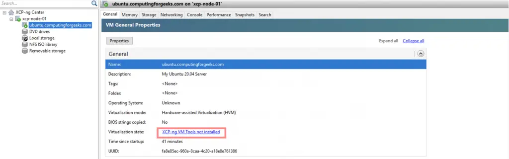 Install XCP ng VM Tools on Ubuntu Debian Linux 01