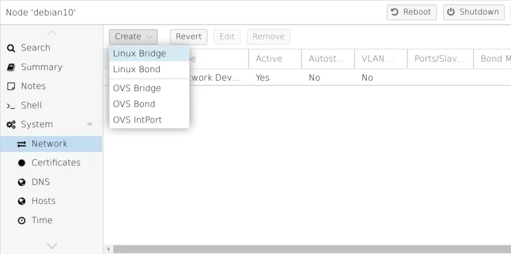 proxmox ve create network 01