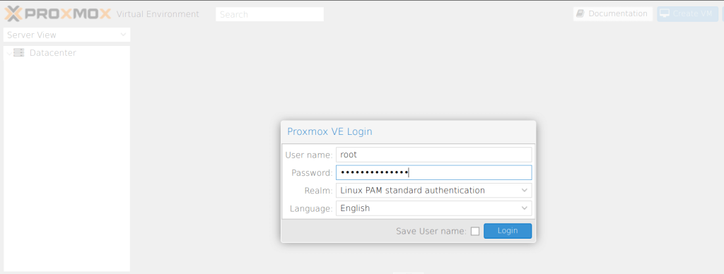 proxmox ve login 1