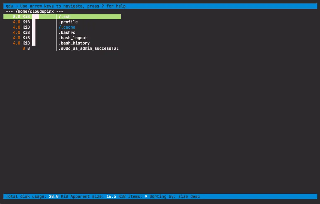 How To Analyze Disk Usage on Linux using gdu 01