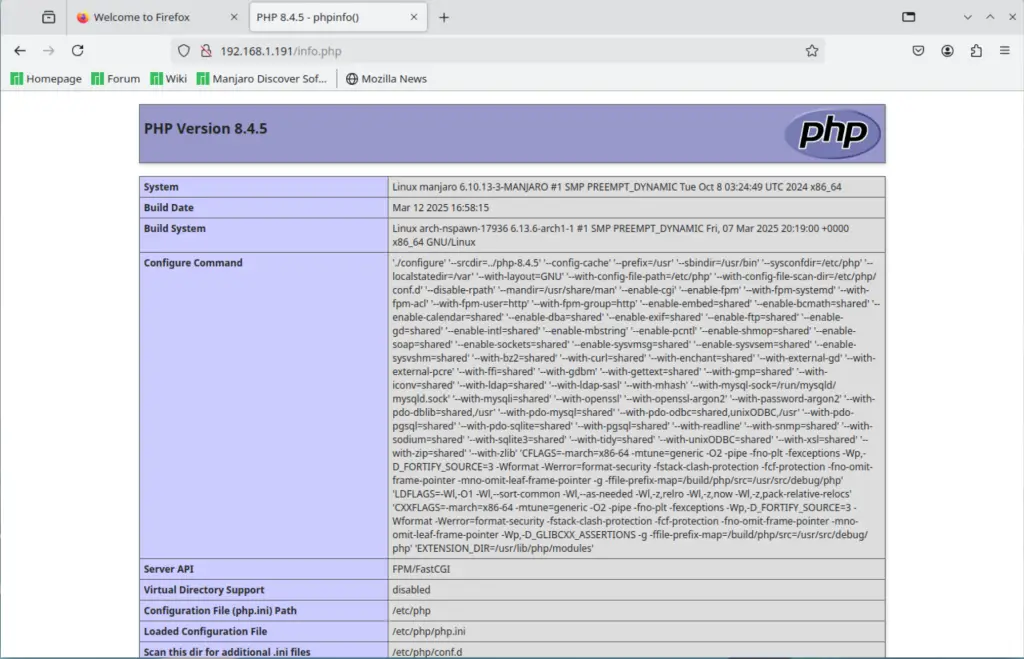 How To Install LEMP Stack on Manjaro Linux 07