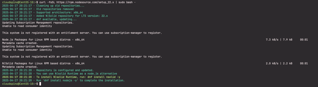 How To Install Node.js 22 LTS on CentOS Stream 109 01 scaled 1