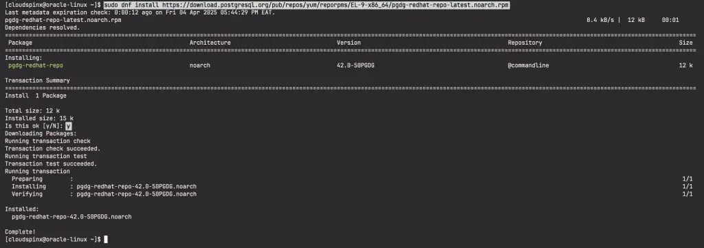 How To Install PostgreSQL 17 on Oracle Linux 9 01