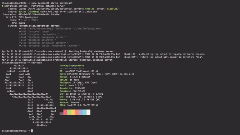 How To Install PostgreSQL 17 on openSUSE