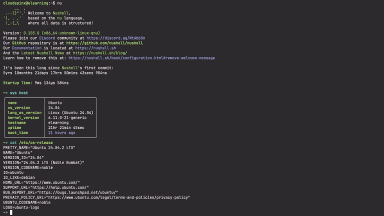 How To Install and Use Nu Shell on Linux