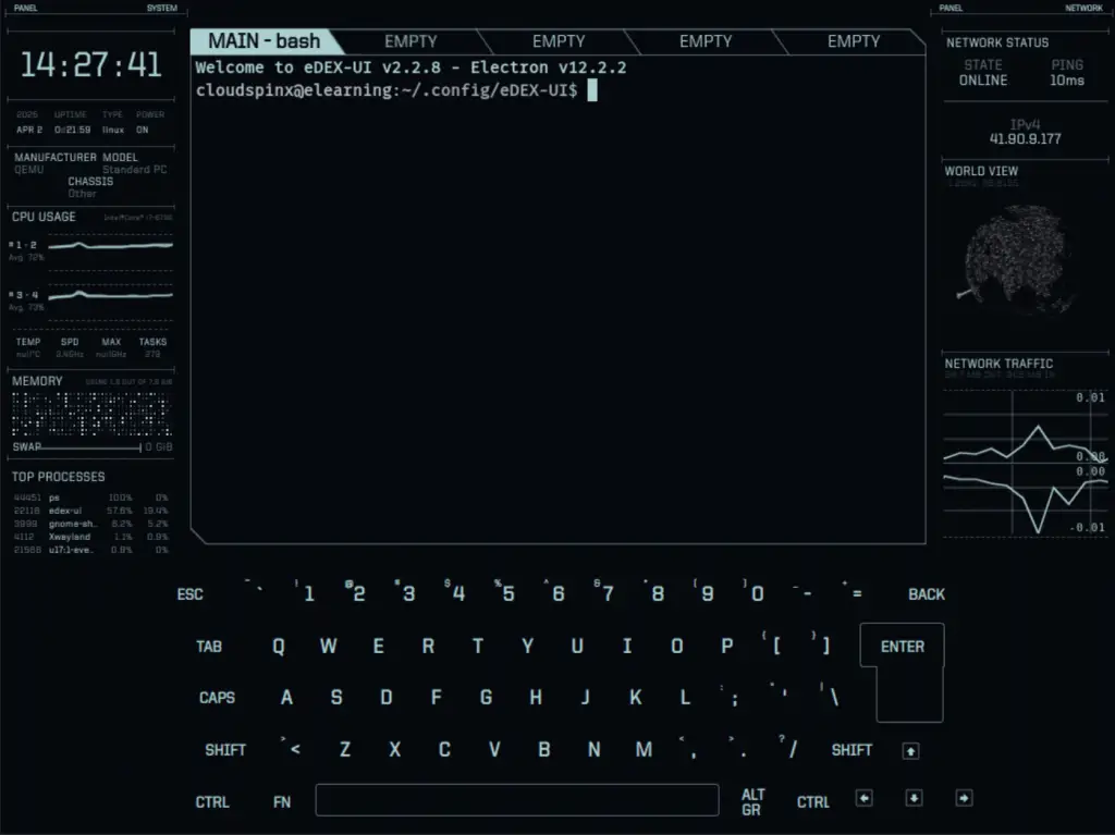 How To Install eDEX UI terminal emulator on Linux Mint 01