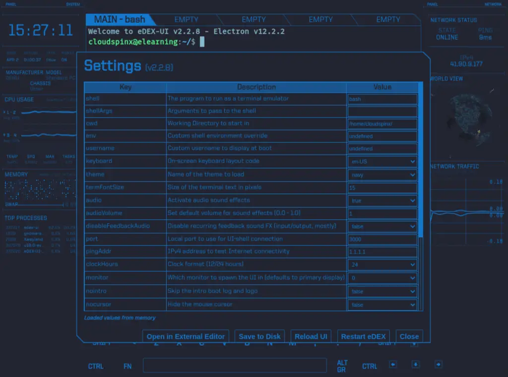 How To Install eDEX UI terminal emulator on Linux Mint 06