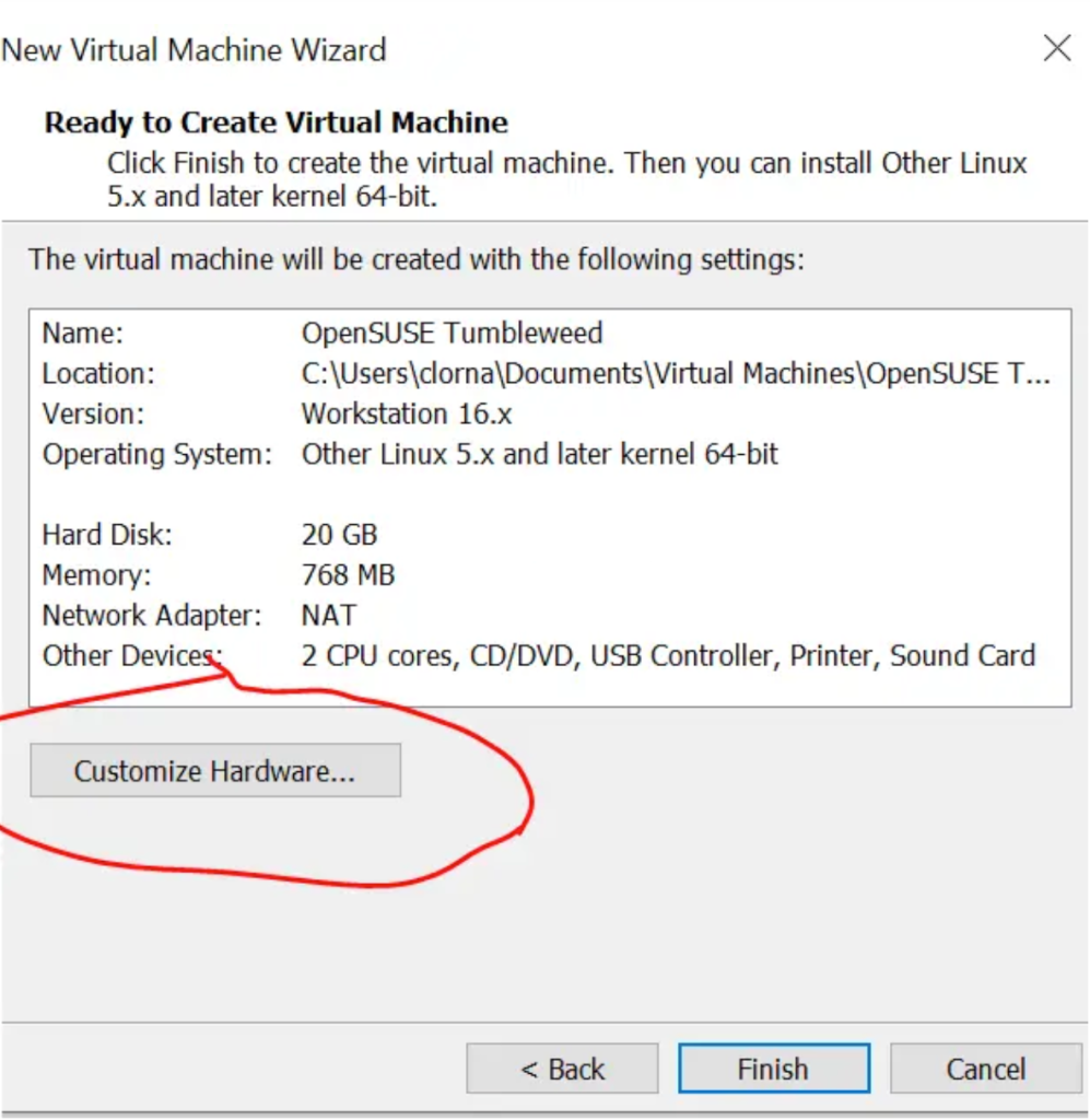 Install OpenSUSE Tumbleweed on VirtualBoxVMware WorkStation 16