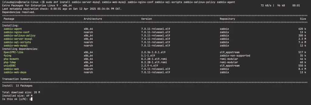 Install Zabbix 7.0 LTS With Nginx on Oracle Linux 9 03