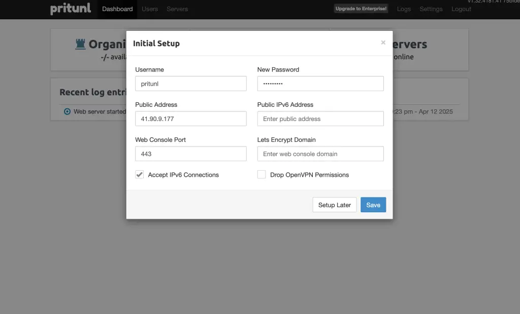 Setup Pritunl VPN Server on CentOS Oracle Linux 9 06