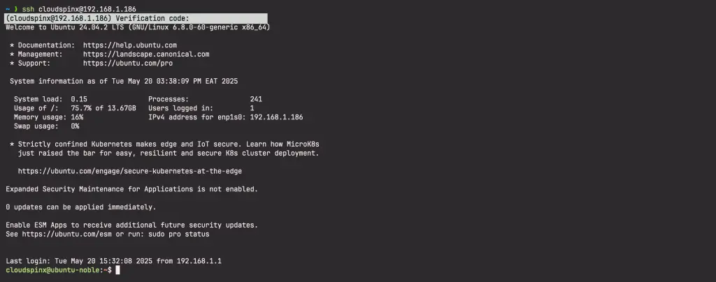 Configure SSH 2FAMFA on Ubuntu with Google Authenticator 03