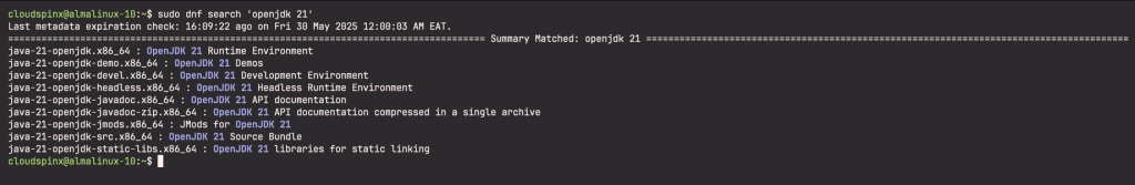Install Java 2 LTS OpenJDK 21 on AlmaLinux CentOS RHEL 10 01 scaled 1