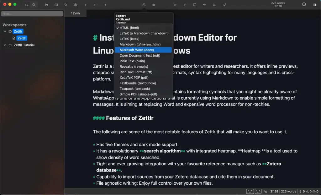 Install Zettlr Markdown Editor for LinuxmacOSWindows 04