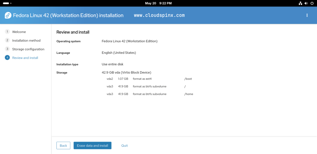 Installing Fedora 42-Step-by-Step Guide With Screenshots 7 Installing Fedora 42 Step by Step Guide With Screenshots 07
