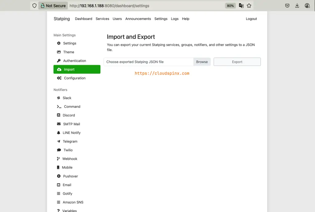 Monitor Websites Applications Uptime With Statping 05