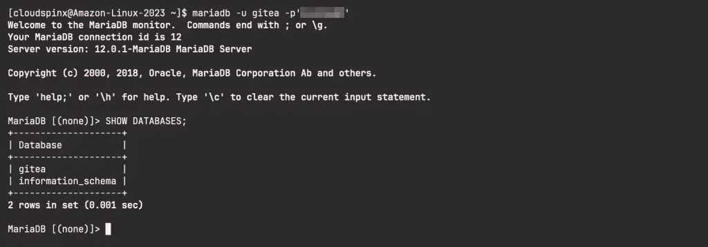 How To Install Gitea on Amazon Linux 2023 03