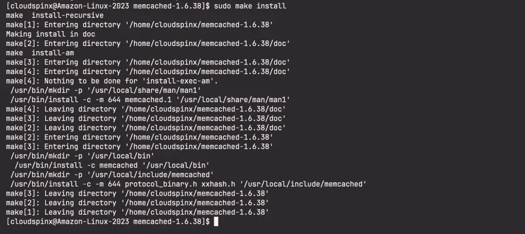 How To Install Memcached on Amazon Linux 2023 01