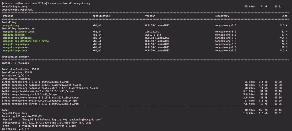 How To Install MongoDB 8.0 on Amazon Linux 2023 01 scaled 1