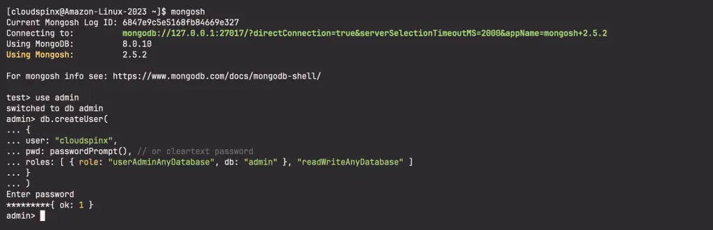How To Install MongoDB 8.0 on Amazon Linux 2023 04
