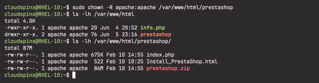 How To Install PrestaShop on RHEL 10 CentOS Stream 10 01